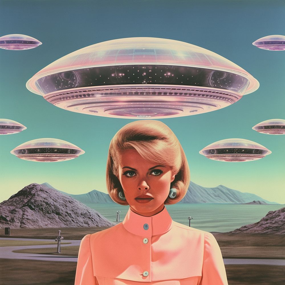 UFO Barbie 2 Collage Art art print by Samantha Hearn for $57.95 CAD