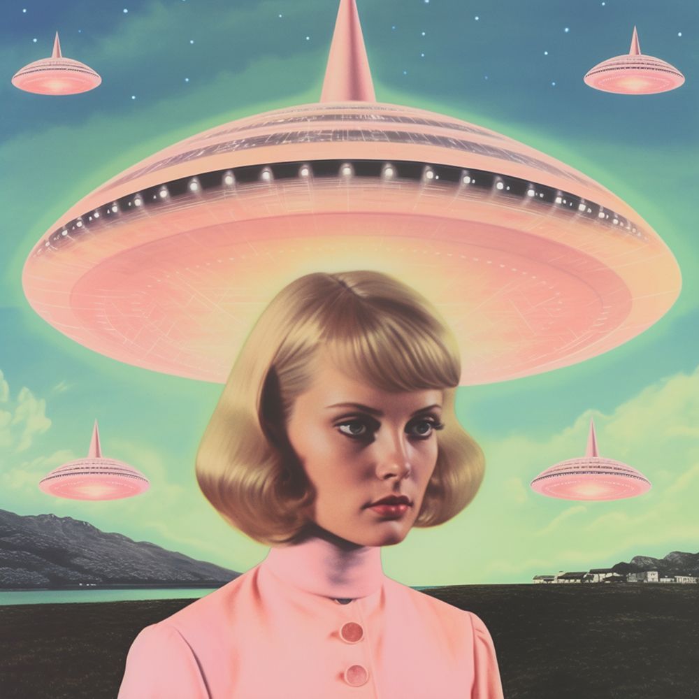 UFO Barbie Collage Art art print by Samantha Hearn for $57.95 CAD