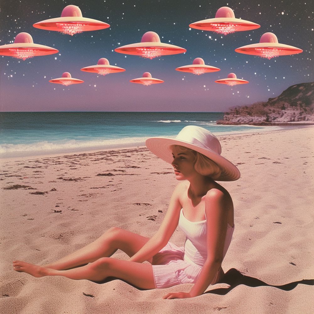 Alien Beach Collage Art art print by Samantha Hearn for $57.95 CAD