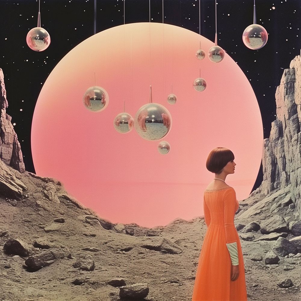 Space Orbs Collage Art art print by Samantha Hearn for $57.95 CAD