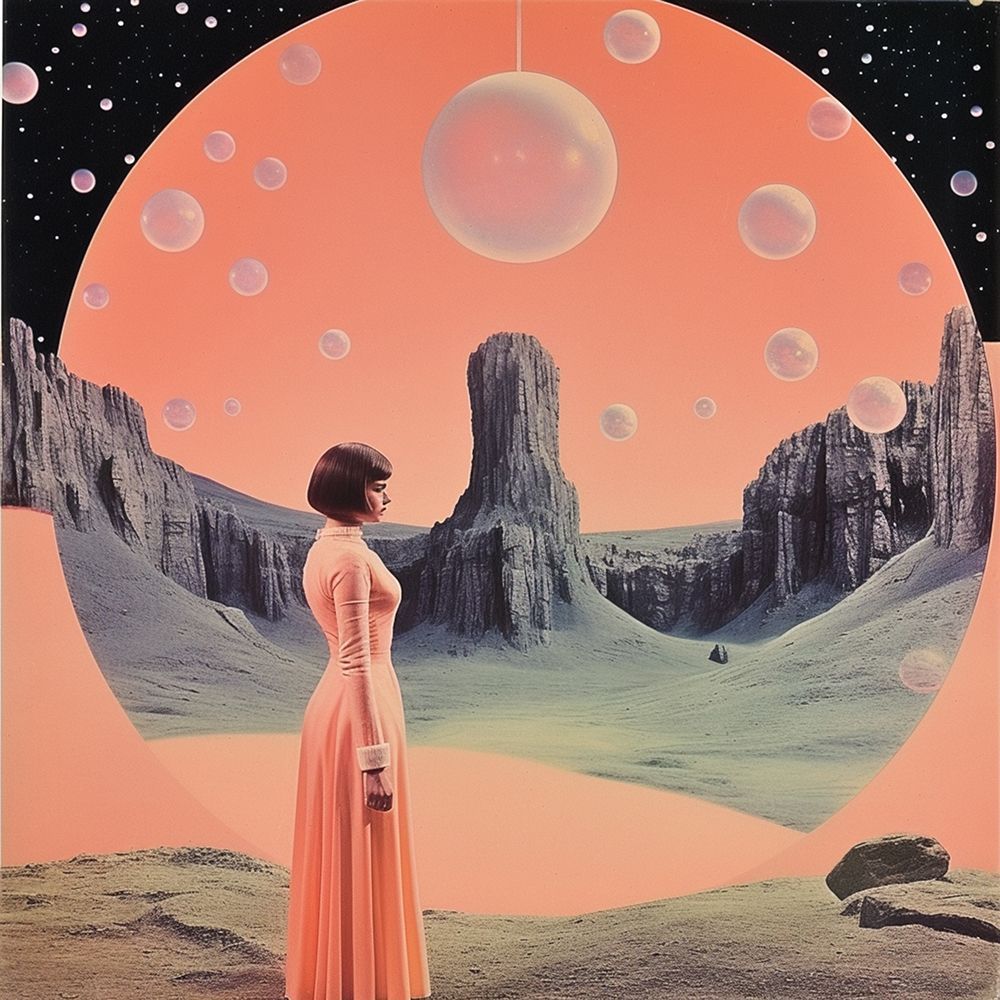 Surreal Geometric Collage Art in Space art print by Samantha Hearn for $57.95 CAD