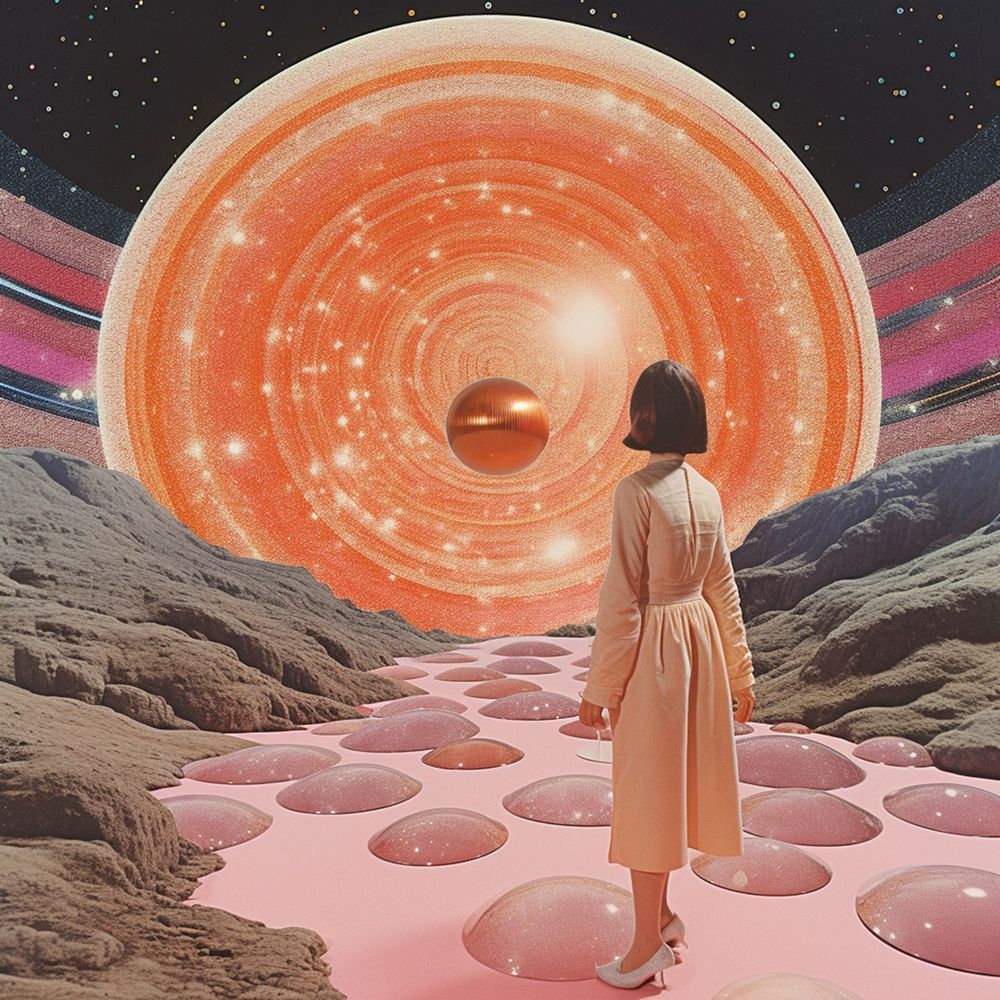 Portals of Orange and Pink Collage Art art print by Samantha Hearn for $57.95 CAD