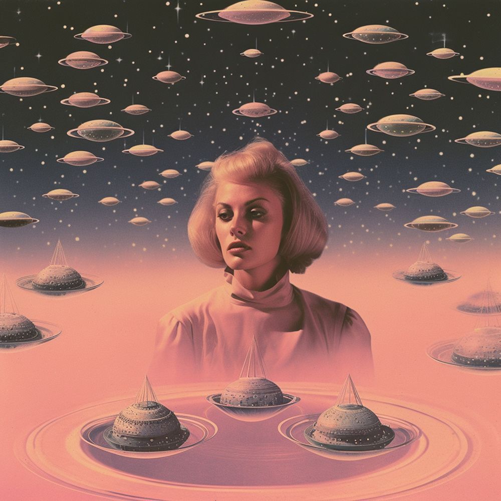 Pink Space Barbie Collage Art art print by Samantha Hearn for $57.95 CAD