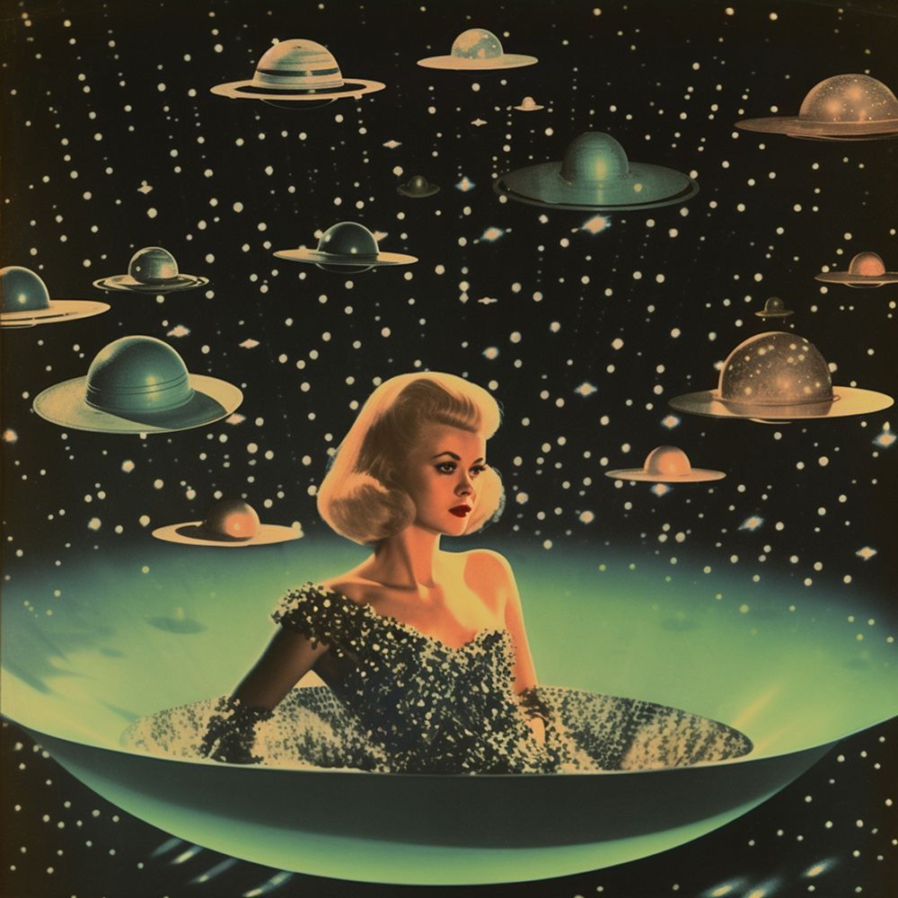 She Came From Space Collage art print by Samantha Hearn for $57.95 CAD