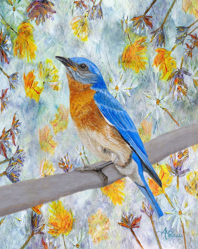 Springtime Eastern Bluebird art print by Angeles M. Pomata for $57.95 CAD