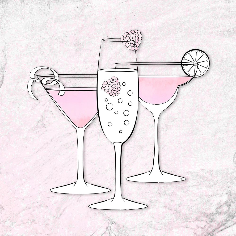 Pink Drinks art print by Martina for $57.95 CAD