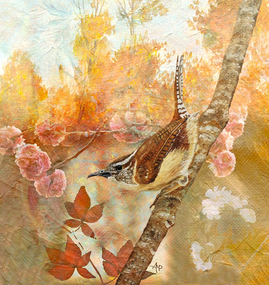 Sweet Autumn Carolina Wren art print by Angeles M. Pomata for $57.95 CAD