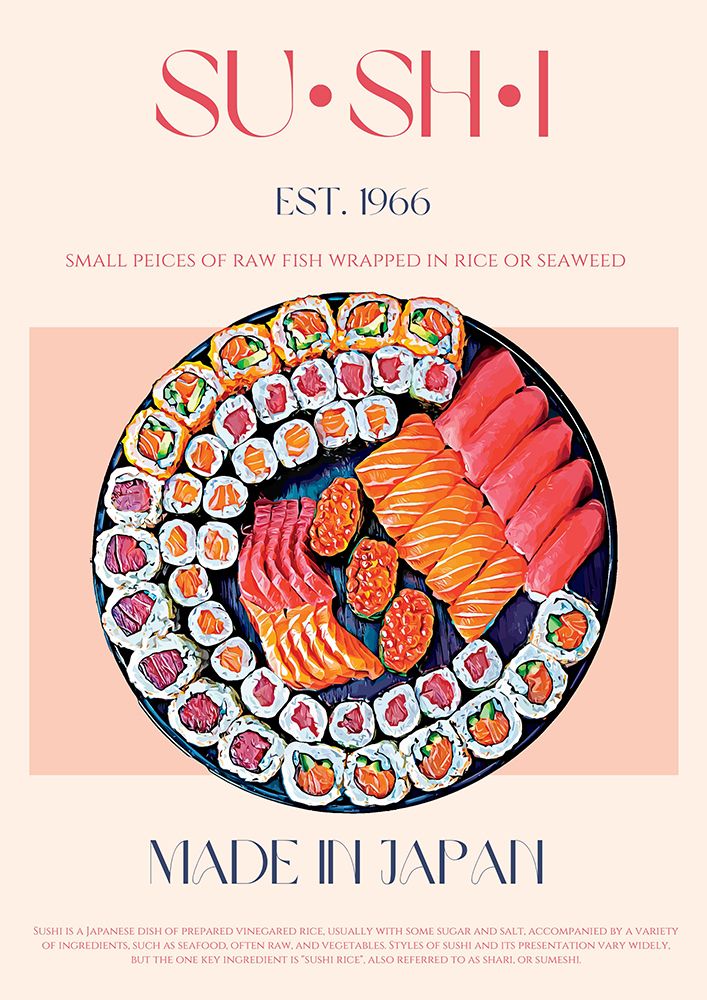 Sushi art print by Nazma Khokhar for $57.95 CAD