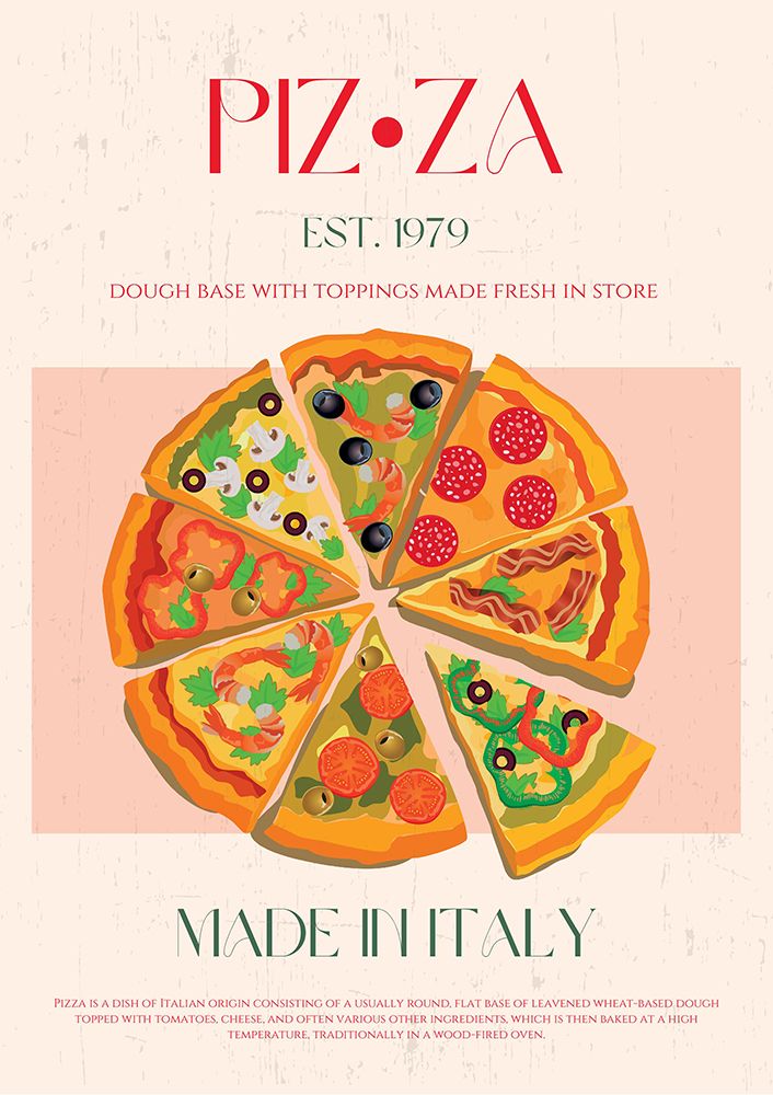 Pizza art print by Nazma Khokhar for $57.95 CAD