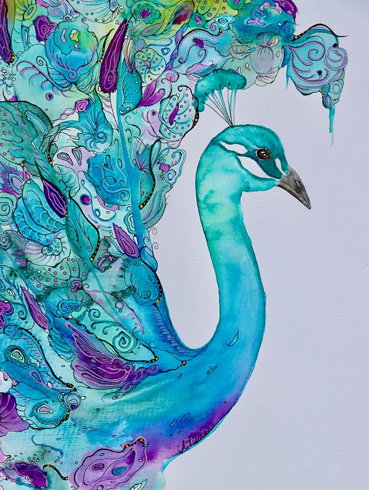 Emerald Peacock art print by Amy Tieman for $57.95 CAD