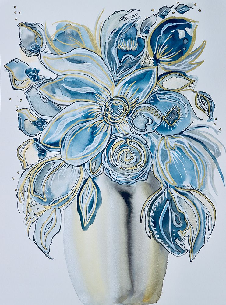 Azul Floral art print by Amy Tieman for $57.95 CAD