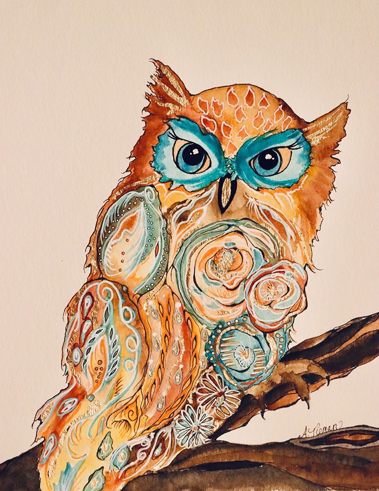 Wise Owl art print by Amy Tieman for $57.95 CAD