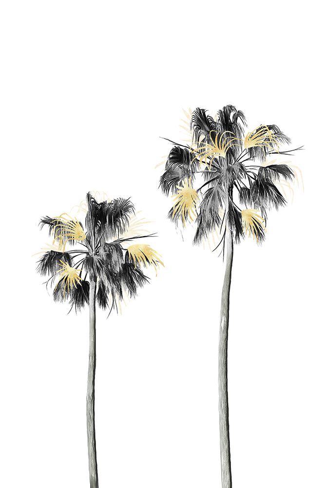 Palm Tree Black, White And Gold 01 art print by Amini54 for $57.95 CAD