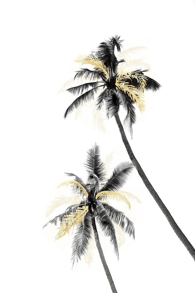 Palm Tree Black, White And Gold 02 art print by Amini54 for $57.95 CAD