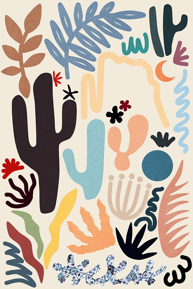 Desert Flora Colors And Shapes art print by Amini54 for $57.95 CAD