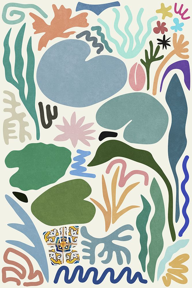 Lily Pond Colors And Shapes art print by Amini54 for $57.95 CAD