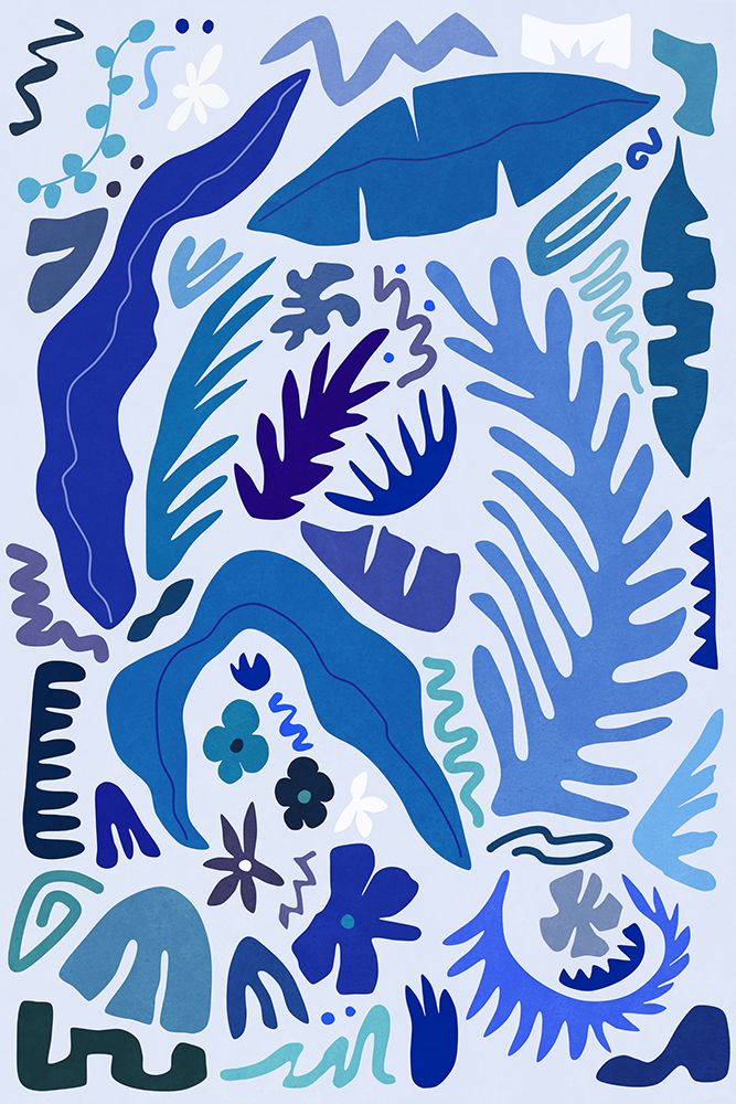 Blue Garden Colors And Shapes art print by Amini54 for $57.95 CAD