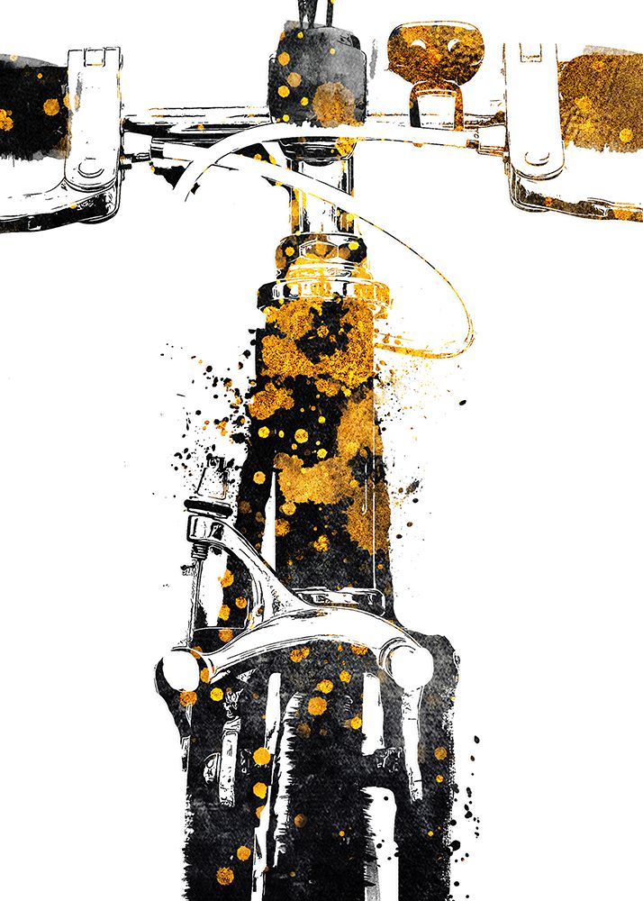 Cycling 2 Gold And Black art print by Justyna Jaszke for $57.95 CAD