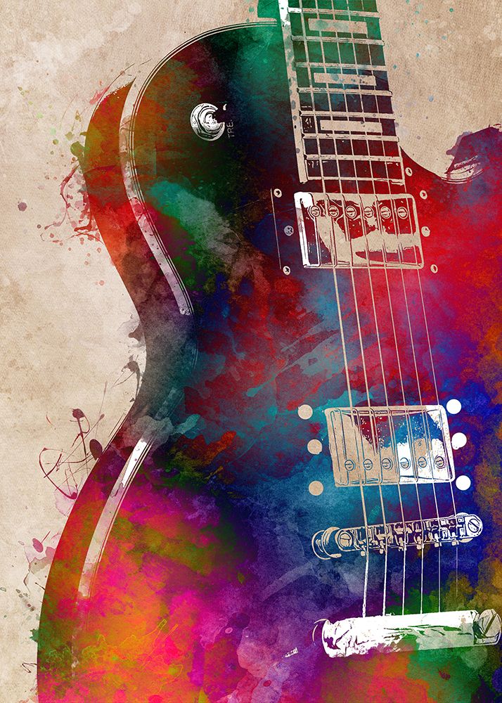 Guitar Music Art 7 art print by Justyna Jaszke for $57.95 CAD