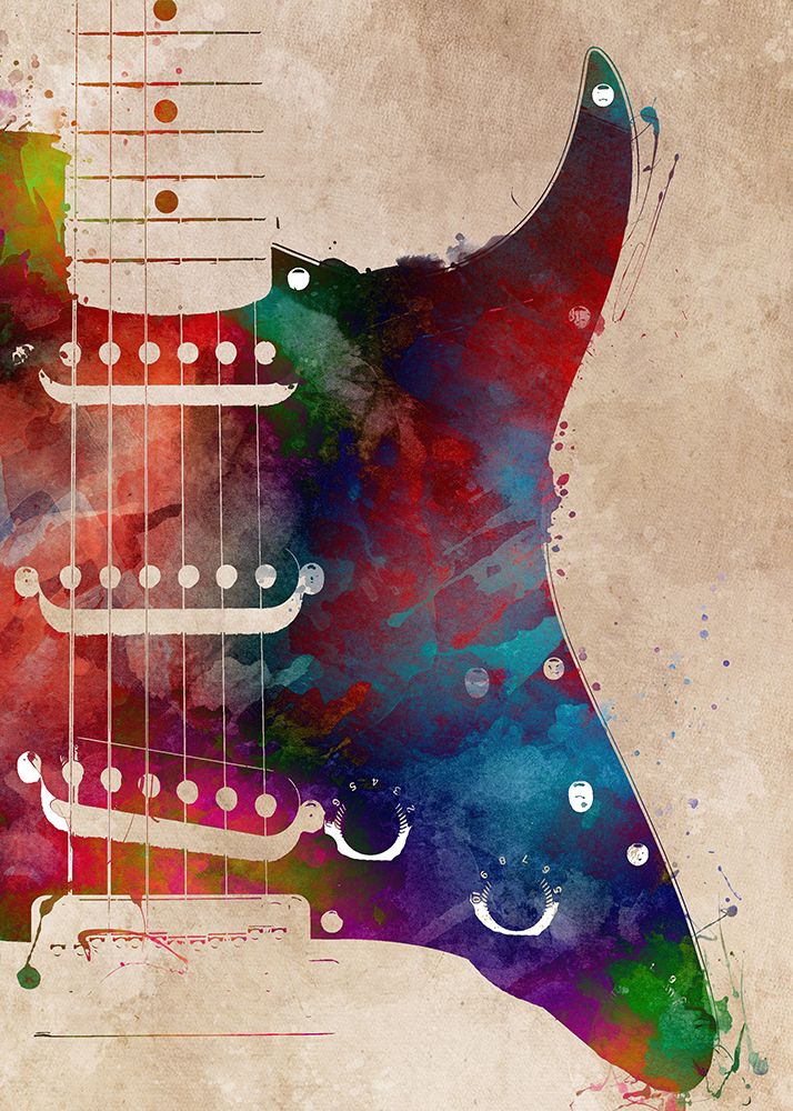 Guitar Music Art 5 art print by Justyna Jaszke for $57.95 CAD