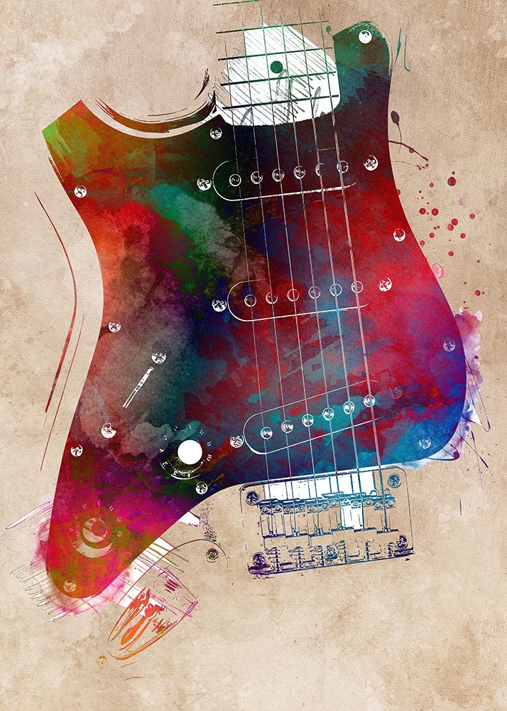 Guitar Music Art 2 art print by Justyna Jaszke for $57.95 CAD