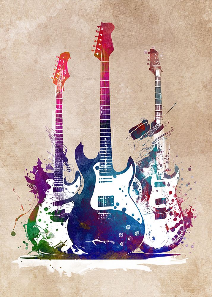 Three Guitars art print by Justyna Jaszke for $57.95 CAD