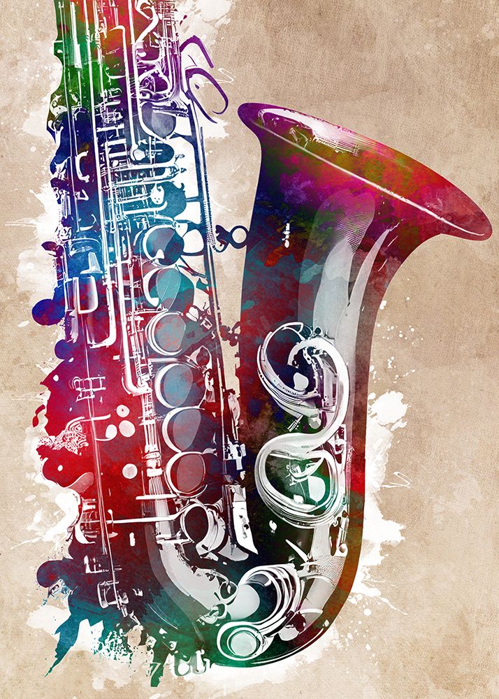 Saxophone Music Art art print by Justyna Jaszke for $57.95 CAD