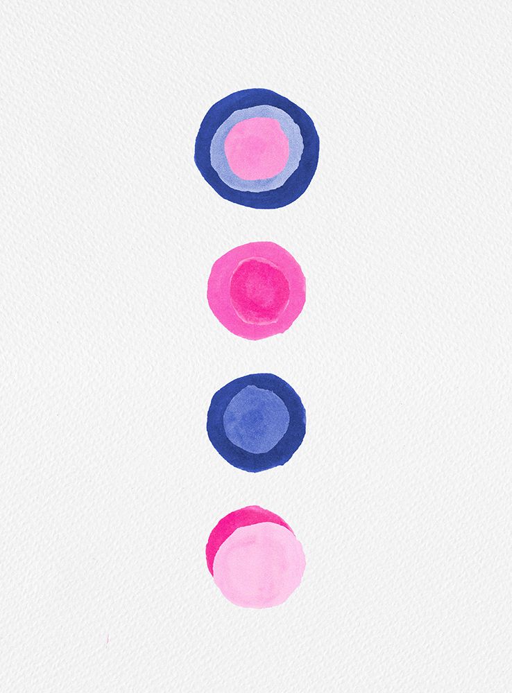 Circles Retro Geomectric Pink Blue art print by Michele Channell for $57.95 CAD