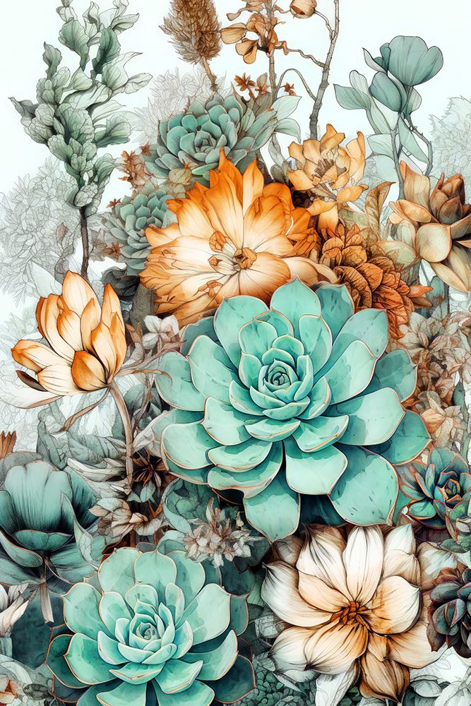 Succulents And Cactus 1 art print by Justyna Jaszke for $57.95 CAD