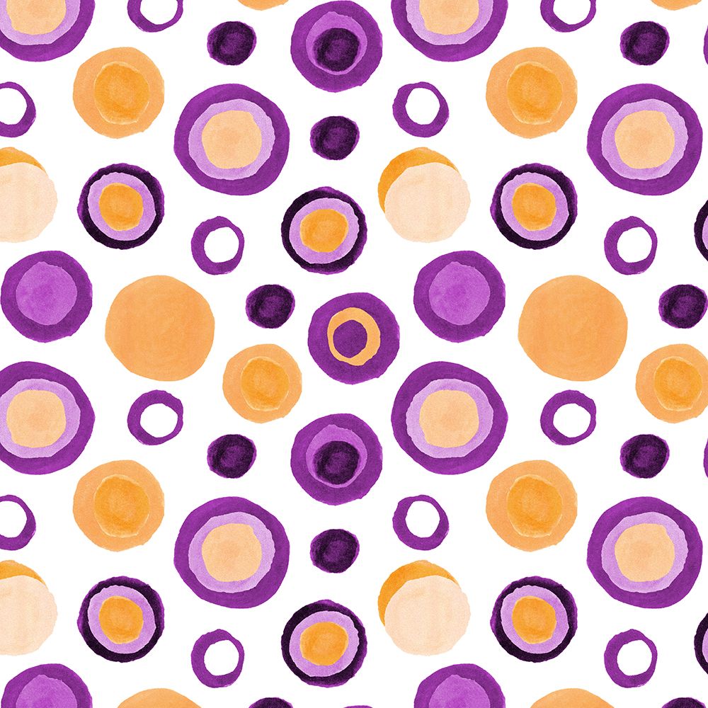 Circles Retro Tan Purple art print by Michele Channell for $57.95 CAD