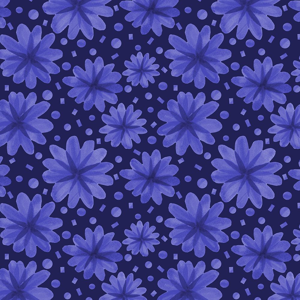 Floral Botanicals Navy On Blue art print by Michele Channell for $57.95 CAD