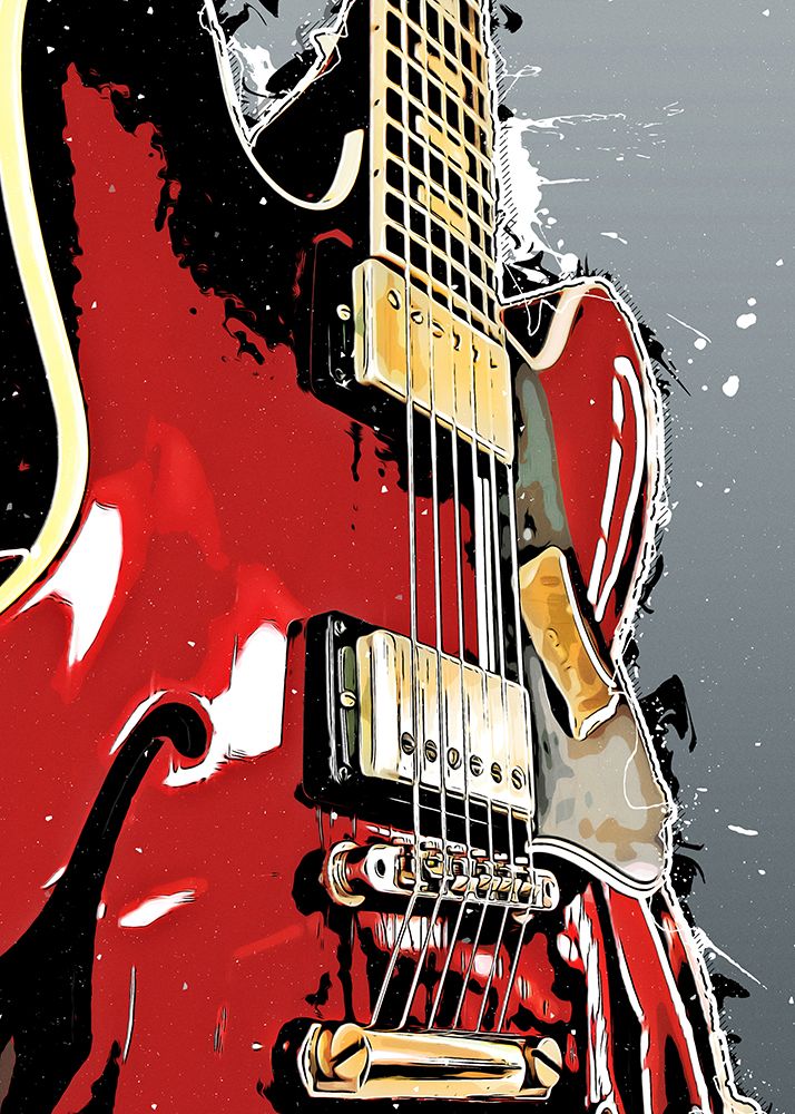 Red Guitar art print by Justyna Jaszke for $57.95 CAD