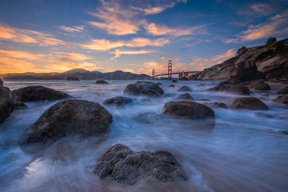 Golden Gate Bridge Sunset art print by Jay Zhu for $57.95 CAD