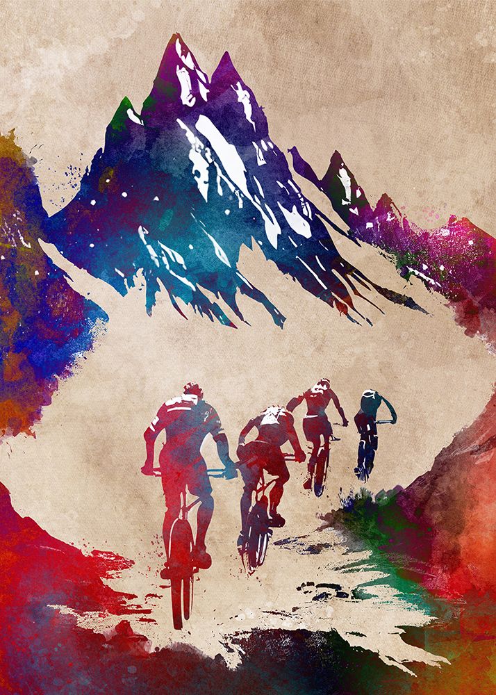 Mountain Bikers Sport Art 43 art print by Justyna Jaszke for $57.95 CAD