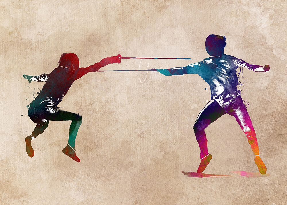 Fencers Sport Art 8 art print by Justyna Jaszke for $57.95 CAD