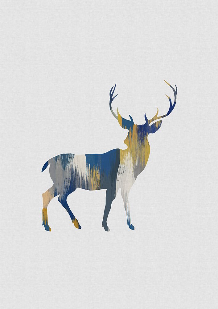 Blue A Yellow Deer art print by Orara Studio for $57.95 CAD