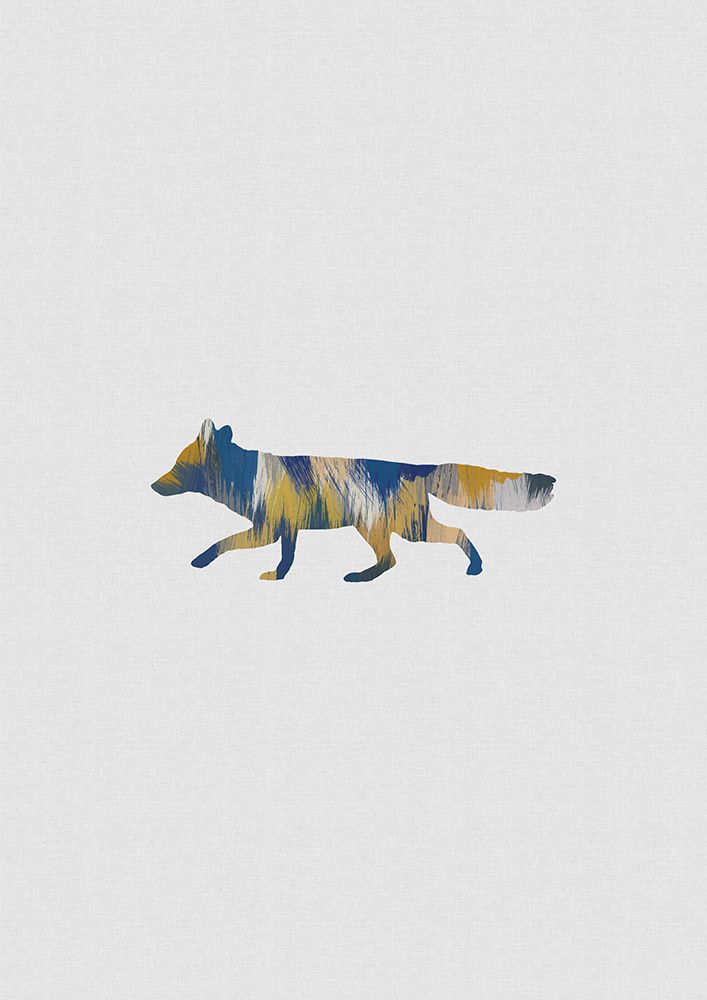 Blue A Yellow Fox art print by Orara Studio for $57.95 CAD