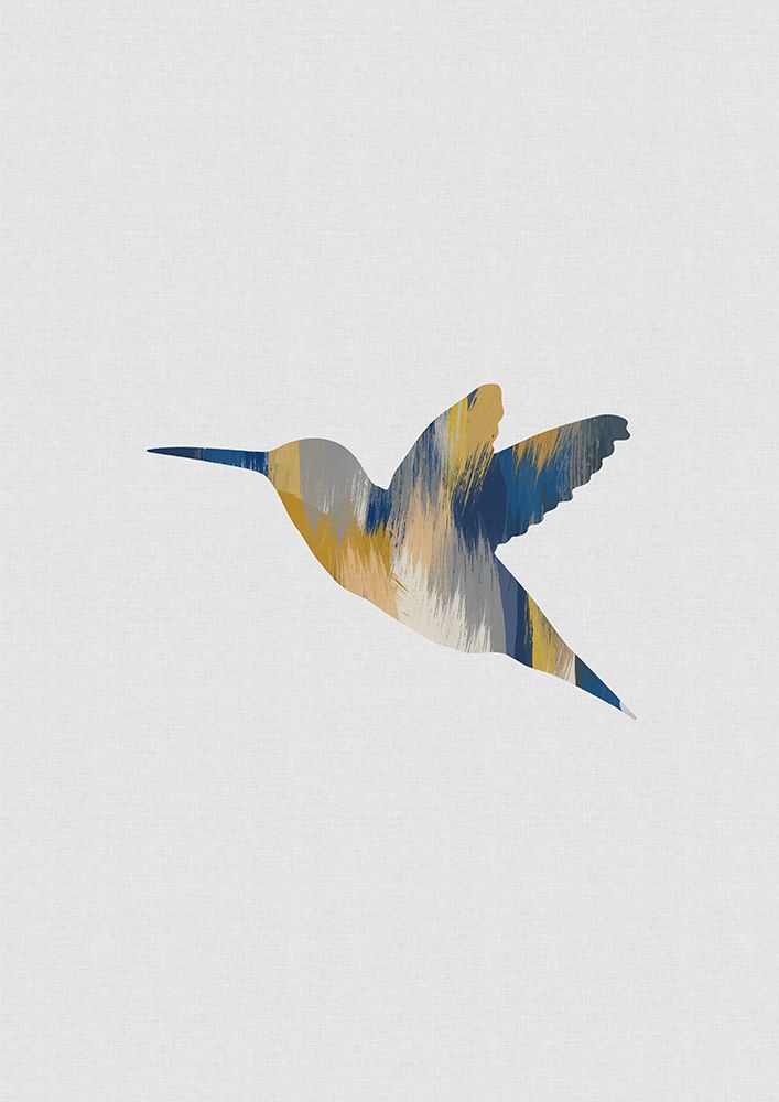 Blue A Yellow Hummingbird I art print by Orara Studio for $57.95 CAD