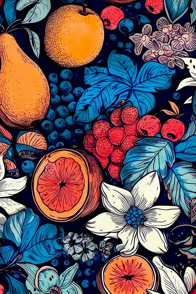 Flowers And Fruits 6 art print by Justyna Jaszke for $57.95 CAD
