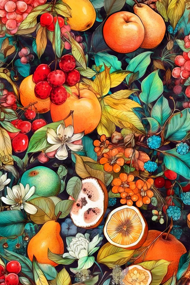 Flowers And Fruits 3 art print by Justyna Jaszke for $57.95 CAD