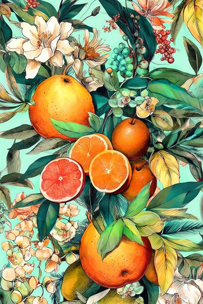 Flowers And Fruits 2 art print by Justyna Jaszke for $57.95 CAD