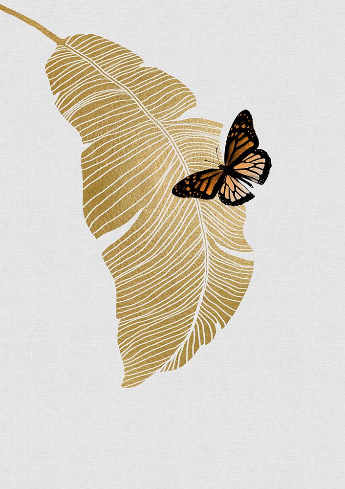 Butterfly A Palm Leaf art print by Orara Studio for $57.95 CAD