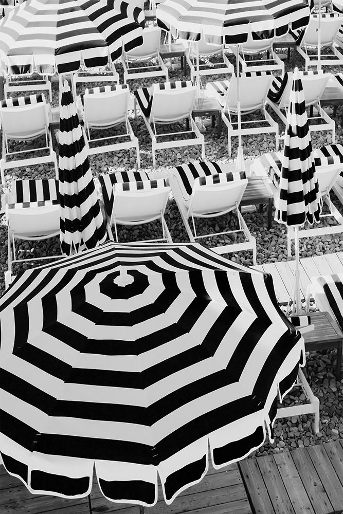 Black And White Beach Umbrellas art print by Grace Digital Art for $57.95 CAD
