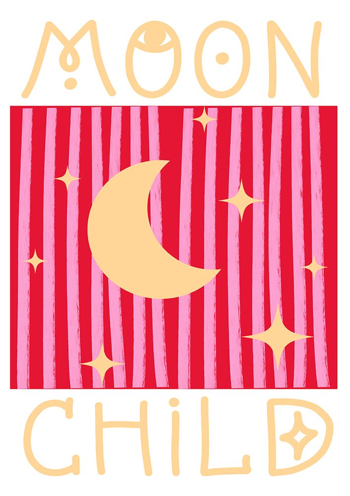 Pink And Red Moon Child art print by Grace Digital Art for $57.95 CAD
