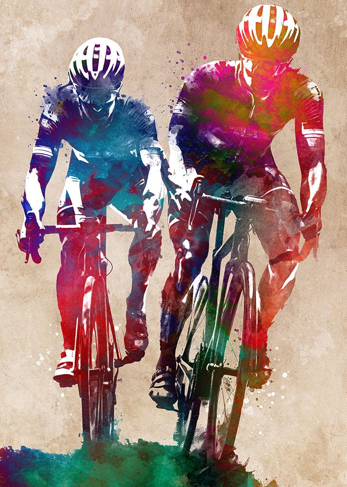 Two Cyclers Sport Art art print by Justyna Jaszke for $57.95 CAD