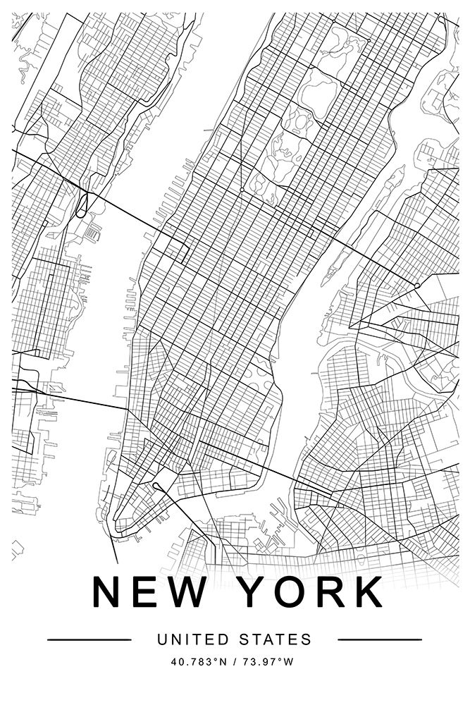 New York  Map art print by The Miuus Studio for $57.95 CAD