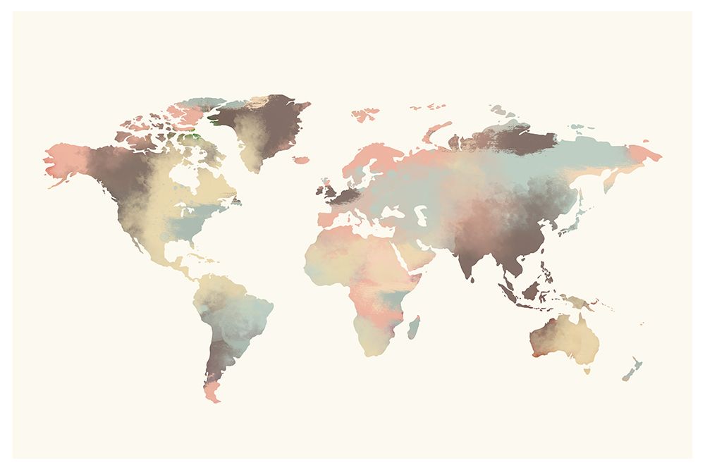 World Map Color art print by The Miuus Studio for $57.95 CAD