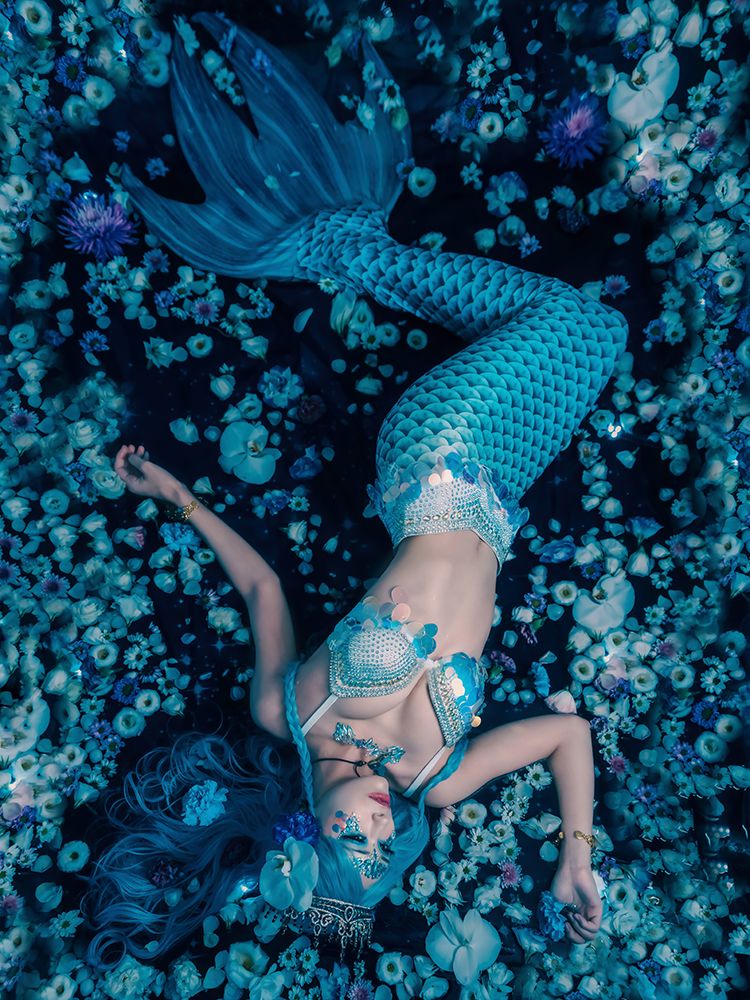 A Mermaid Dreaming Of A Starry Sky art print by Rihito(Licht) for $57.95 CAD