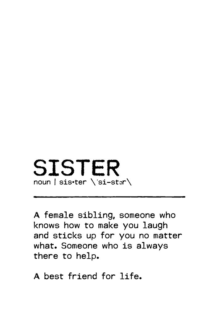 Quote Sister Best Friend art print by Orara Studio for $57.95 CAD