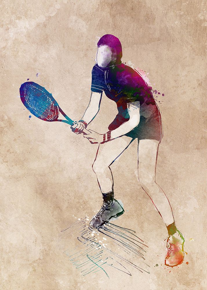 Tennis Player Sport Art art print by Justyna Jaszke for $57.95 CAD